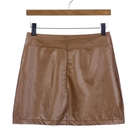 Image of Women Sexy Bandge leather skirt High Waist Pencil Bodycon Hip Short A-Line Skirt bodycon short skirts womens