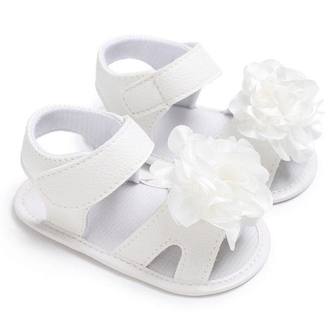 Image of Baby girls sandals flowers shoes summer Toddler Girl Crib Shoes Newborn Flower Soft Sole Anti-slip Baby girls Sandals