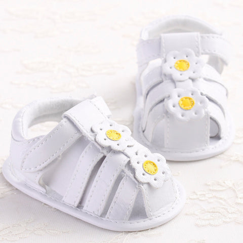 Image of Baby shoes gilrs summer shoes Toddler Girl Crib Shoes Newborn Flower Soft Sole Anti-slip Baby Sneakers Sandals