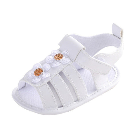 Image of Baby shoes gilrs summer shoes Toddler Girl Crib Shoes Newborn Flower Soft Sole Anti-slip Baby Sneakers Sandals