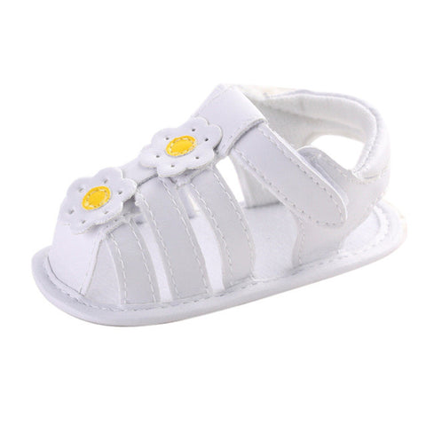 Image of Baby shoes gilrs summer shoes Toddler Girl Crib Shoes Newborn Flower Soft Sole Anti-slip Baby Sneakers Sandals