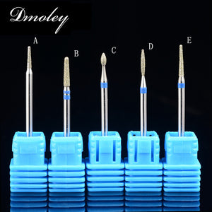 Dmoley 3/32" 1 pc Diamond Nail Drill Bit 5 Types Rotate Burr Milling Cutter Bits For Manicure Electric Nail Drill Accessories