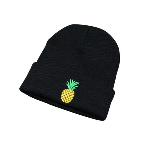 Image of 2017 Fashion Cute Beanie caps Women pineapple Embroidered Beanie Stocking Cap Hiking Male Skullies Couples Stocking Hats