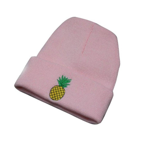 Image of 2017 Fashion Cute Beanie caps Women pineapple Embroidered Beanie Stocking Cap Hiking Male Skullies Couples Stocking Hats