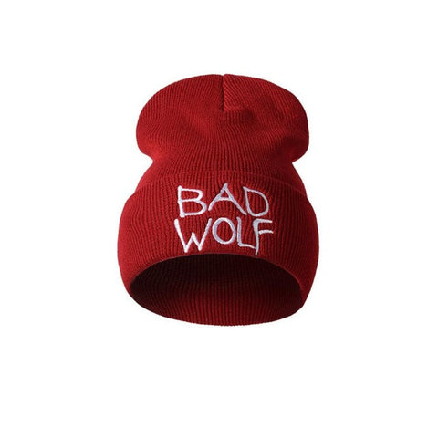 Image of Fashion Bad wolf Letters Embroidery Hat 2017 Winter Warm Caps For Men Women Solid Wool Knitted Unisex Hats Beanies