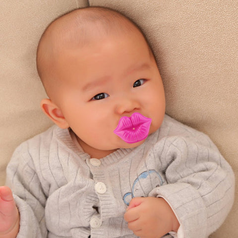 Image of Kiss Style Pacifier Kids Safe Nipple Portable Baby Teat Funny Pacifier Strengthen Baby's Gums Silicon Infant Toys