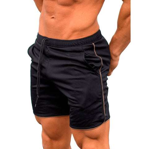 Image of Quick Dry Shorts Men Summer Men's Casual Shorts Solid Fitness Man's Short With Pockets Straps Inside Trunks Beach Shorts 2018