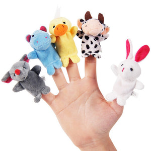 1PC Funny Baby Plush Toy Animal Finger Puppets Double Layer with Feet Storytelling Props Doll Hand Puppet Kids Toys Children Gift