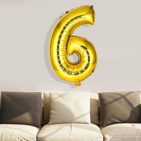 Image of 30 Inch Gold Foil Mylar Balloons for Wall Decoration Number Foil Balloons Digit Air Ballons Wedding Decor Event Party Supplies