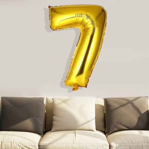 Image of 30 Inch Gold Foil Mylar Balloons for Wall Decoration Number Foil Balloons Digit Air Ballons Wedding Decor Event Party Supplies