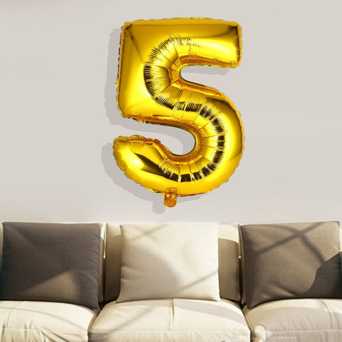 Image of 30 Inch Gold Foil Mylar Balloons for Wall Decoration Number Foil Balloons Digit Air Ballons Wedding Decor Event Party Supplies